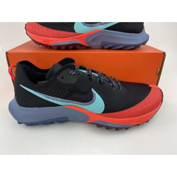 NEW Nike Air Zoom Terra Kiger 7 Men's Trail Running Shoes Black Red Turq - Picture 4 of 12